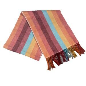 100% cashmere scarf - made in England 64”x12” (70”x12”)Rainbow Colors Theme